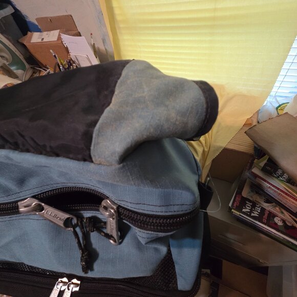 L.L Bean Large Teal Canvas Messenger / Laptop / Backpack Bag - Picture 7 of 8